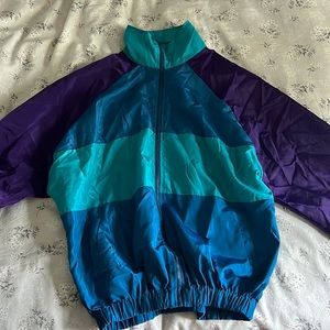 Women’s Small Retro Colorblock Windbreaker